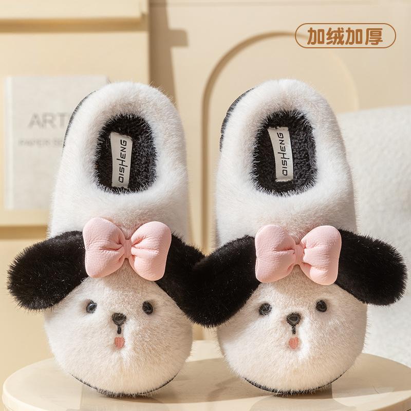

Модные осенне-зимние мультяшные тапочки Унисекс Домашняя хлопковая обувь Женская Мужская Комнатные Пушистые Плюшевые Теплые Тапочки на Платформе 44-45 белый