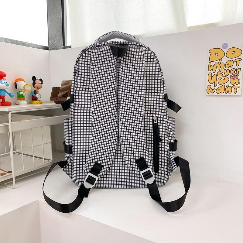 Plaid Schoolbag Women's Large Capacity Backpack Student Backpack