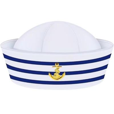 Boat Costume Yacht Captain Hat Navy Blue Comfortable Sailor Ship Cap Role Play Halloween Scarf Sailor Hat Men Women