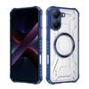 KEYSION Transparent Magnetic Case for OPPO A6x 4G 5G Soft Silicone+PC Heavy Duty Shockproof Phone Back Cover for OPPO A6t 4G 5G