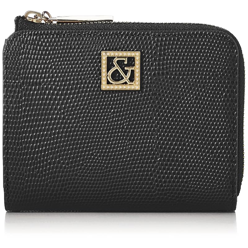 

[Pinky and Diane] L-shaped zipper bifold wallet [Effect Lizard] Domestic cowhide lizard embossed With logo brooch Shiny luster Hard to get hurt card