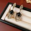 Vintage Colorful Inlaid Rhinestone Earrings for Women 2025 Zircon Flowers Leaves Drop Earring  Fashion Luxury Designer Zircon