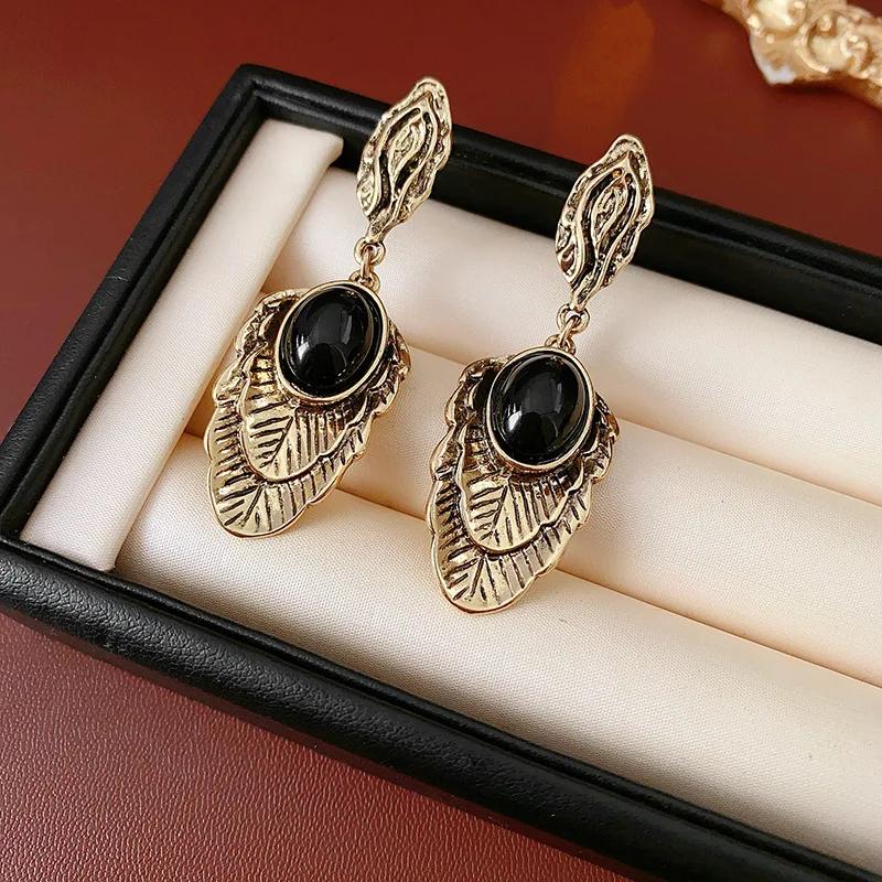 Vintage Colorful Inlaid Rhinestone Earrings for Women 2025 Zircon Flowers Leaves Drop Earring  Fashion Luxury Designer Zircon