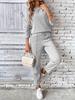 2025 Women's Autumn/Winter European & American Fashion Fleece Sweatshirt and Straight-Leg Pocket Pants Set