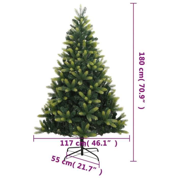 VidaXL Sapin de Noël artificiel à charnières avec support 180 cm 356762