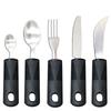 Küchen-Adaptive Utensilien Edelstahl-Besteckset für Ältere Behinderte Ergonomisch Leichter Griff Anti-Rutsch Esshilfe