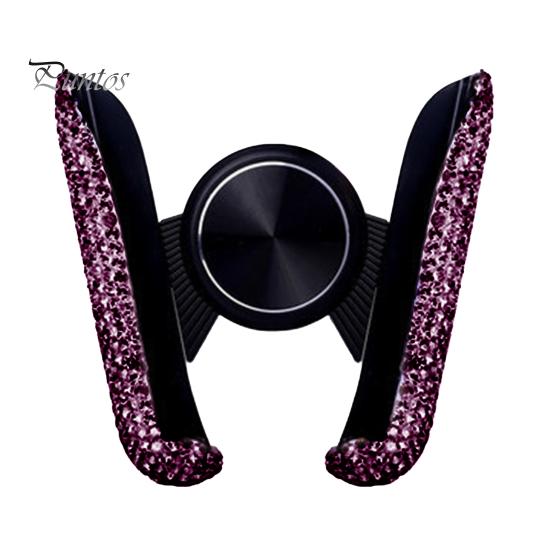 

Мини-гибкий стабильный блестящий горный хрусталь автомобильный держатель для телефона с вентиляционным отверстием подставка фиолетовый