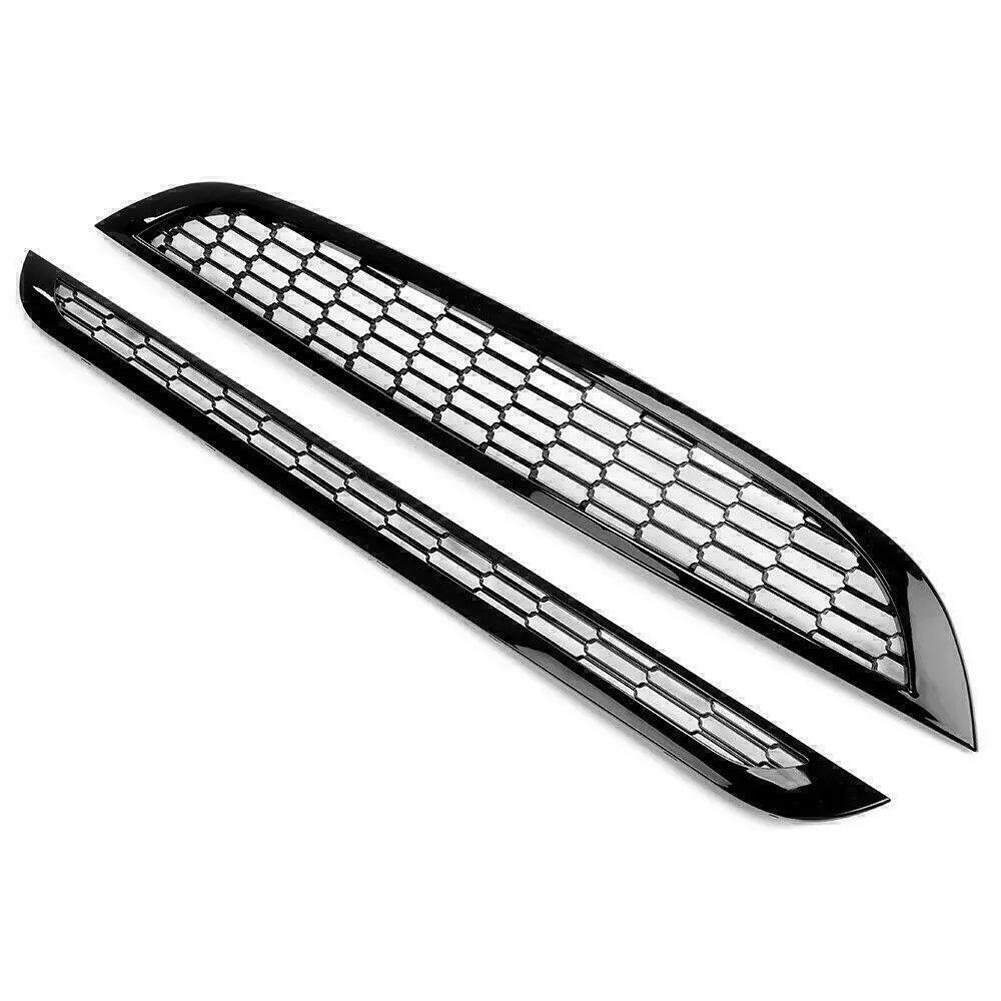 2Pcs Front Upper & Lower Grille Honeycomb Mesh Grille Cover Compatible With MINI One&COOPER R50 R52 R53 51137026202 51137133847