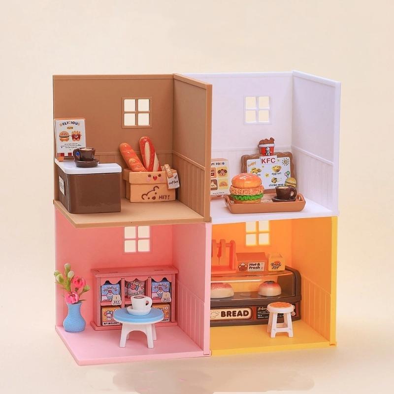 1:12 Miniatura de Casa de Muñecas Plástico Mostrador de Bar Decoración de Escena de Casa de Muñecas DIY Muebles de Cocina Juguete para Niñas Regalo