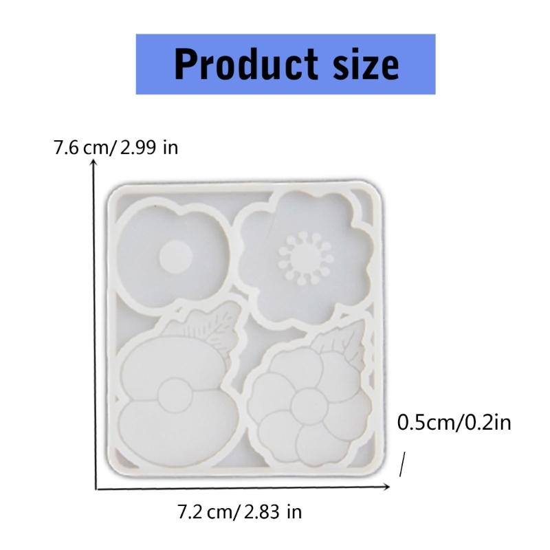 Silicone Poppys Flower Shape Mold High Temperature Resistant Mould for Home Decorations Practical Jewelry Accessory Mold