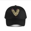 Leopard Print Heart Vinyl Sticker Baseball Cap Fashion Unisex Sunhat Womens Outdoor Sports Snapback Cap