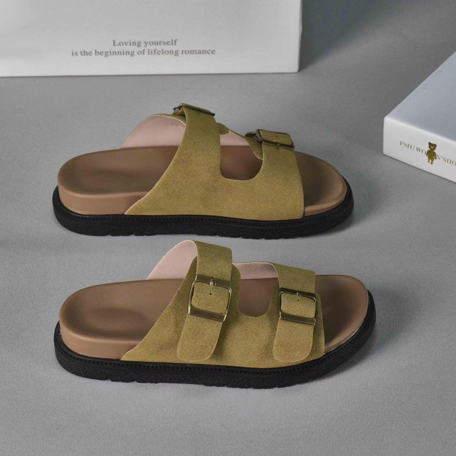 

2024 новые сандалии женская верхняя одежда лето национальный прилив взрыв высококачественные римские туфли на платформе кексы повседневная пляжная обувь 35 хаки