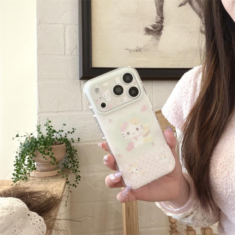 

Fresh Clover iPhone 17/16 Pro Max/15 Girly Heart Marshmallow Cat Case iPhone 17
