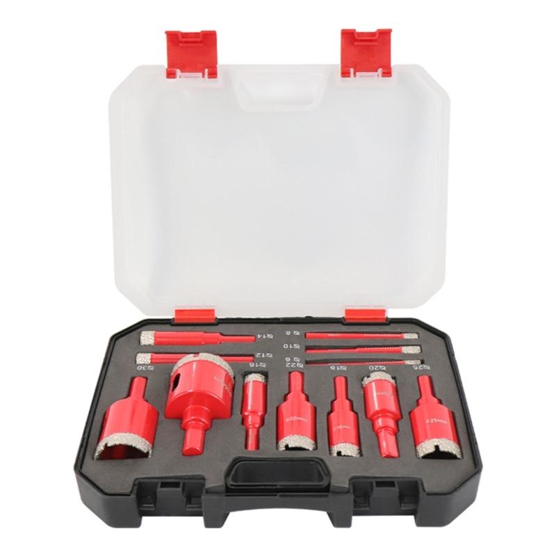 12pc Nonslip Heavy Duty Hole Cutter Kit HD90 Abrasive Material High Efficiency Drilling Lightweight Design 6-16mm Sizes