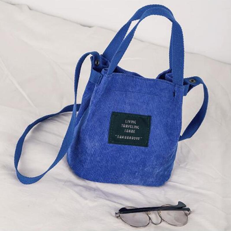 Japan und Südkorea Vintage Cord-Canvas-Damentasche Neuer diagonaler Straddle-Schulterhandtaschen-Trend