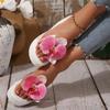 Fashion Flower Decor Wedge Sandals Women 2025 Summer Chunky Platform Beach Slippers Woman Plus Size43 Light Non Slip Outdoor Slides