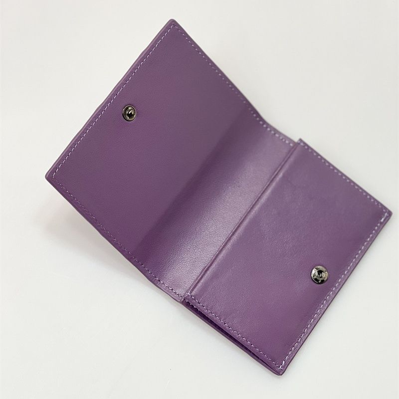 Ručně pletená peněženka z pravé kůže Skládací pouzdro na mince Taška na karty Lingge Ovčí kůže Business Módní držák na karty Držák na karty