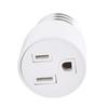 Socket-to-Outlet Adapter Compatible with E26/E27 Lamp Holders for Powering LED Light Strips Security Cameras and AC Tools