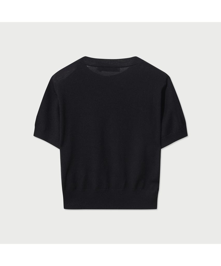 IROWOMEN Hayfa Merino Half Knit Top - Black