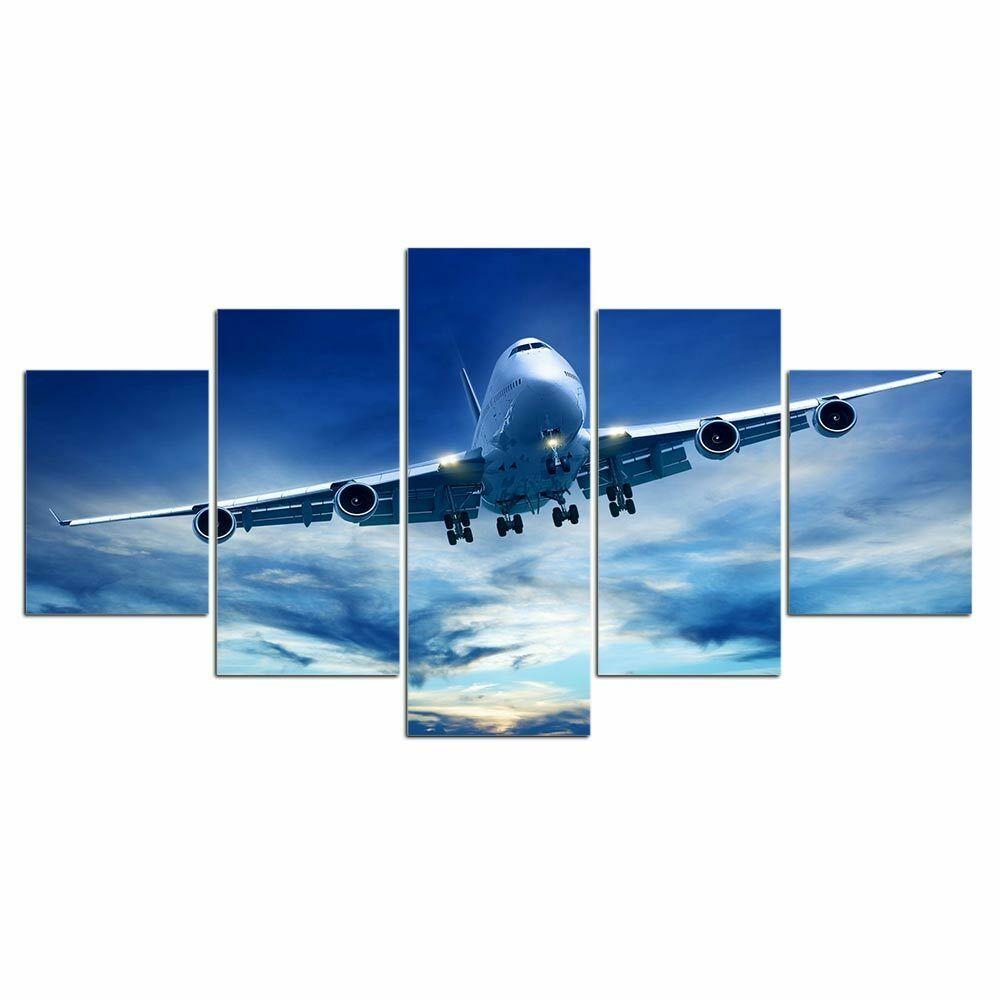 

5 шт. Самолет Небо Самолет Путешествия Декор Холст Картина Настенное Искусство 5 шт. HD Печать Домашний Декор 5 Панель Современные Абстрактные Картины