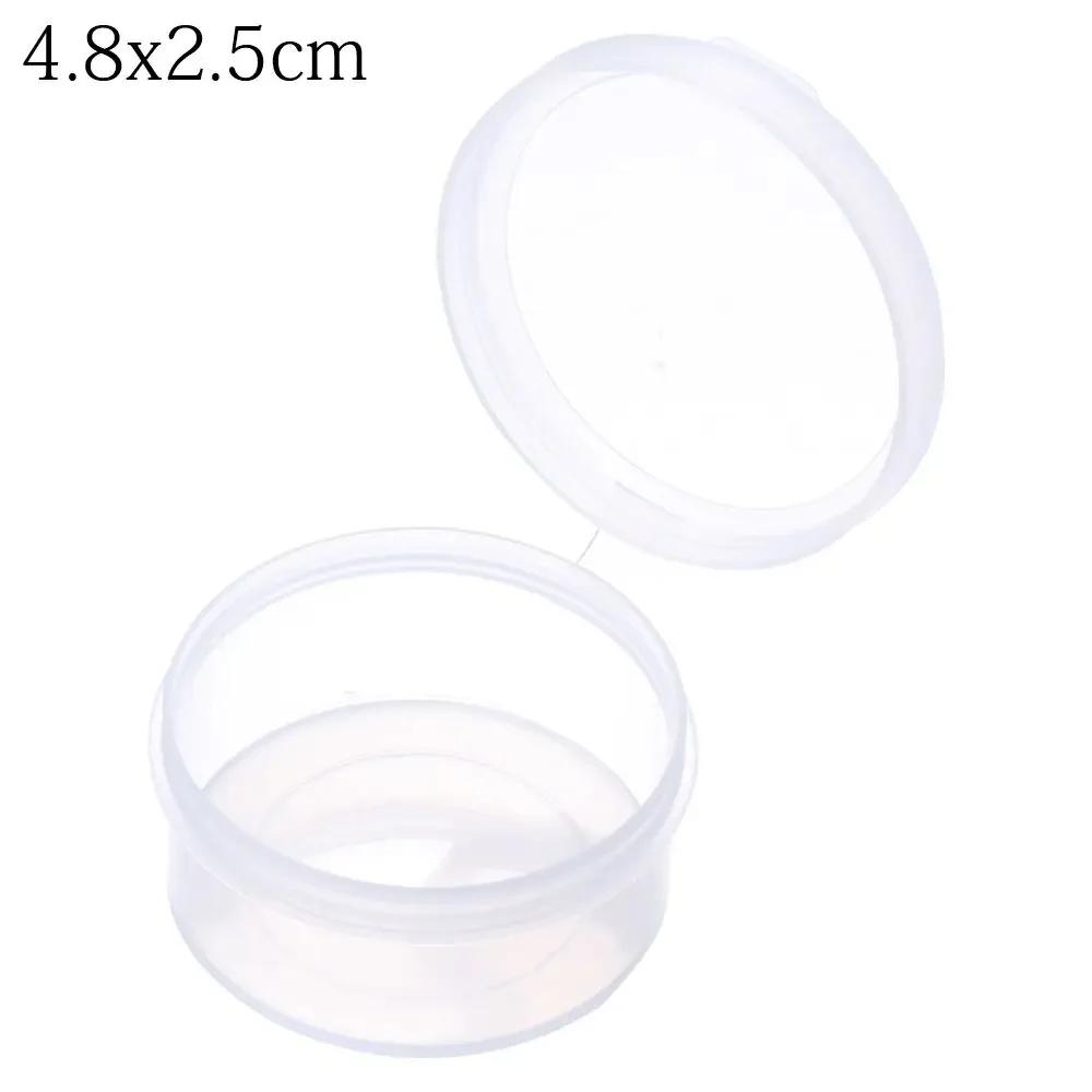 Square Round Plastic Transparent Storage Box Small Items Sundries Organizer Case Jewelry Beads Container Box Tools Accessories
