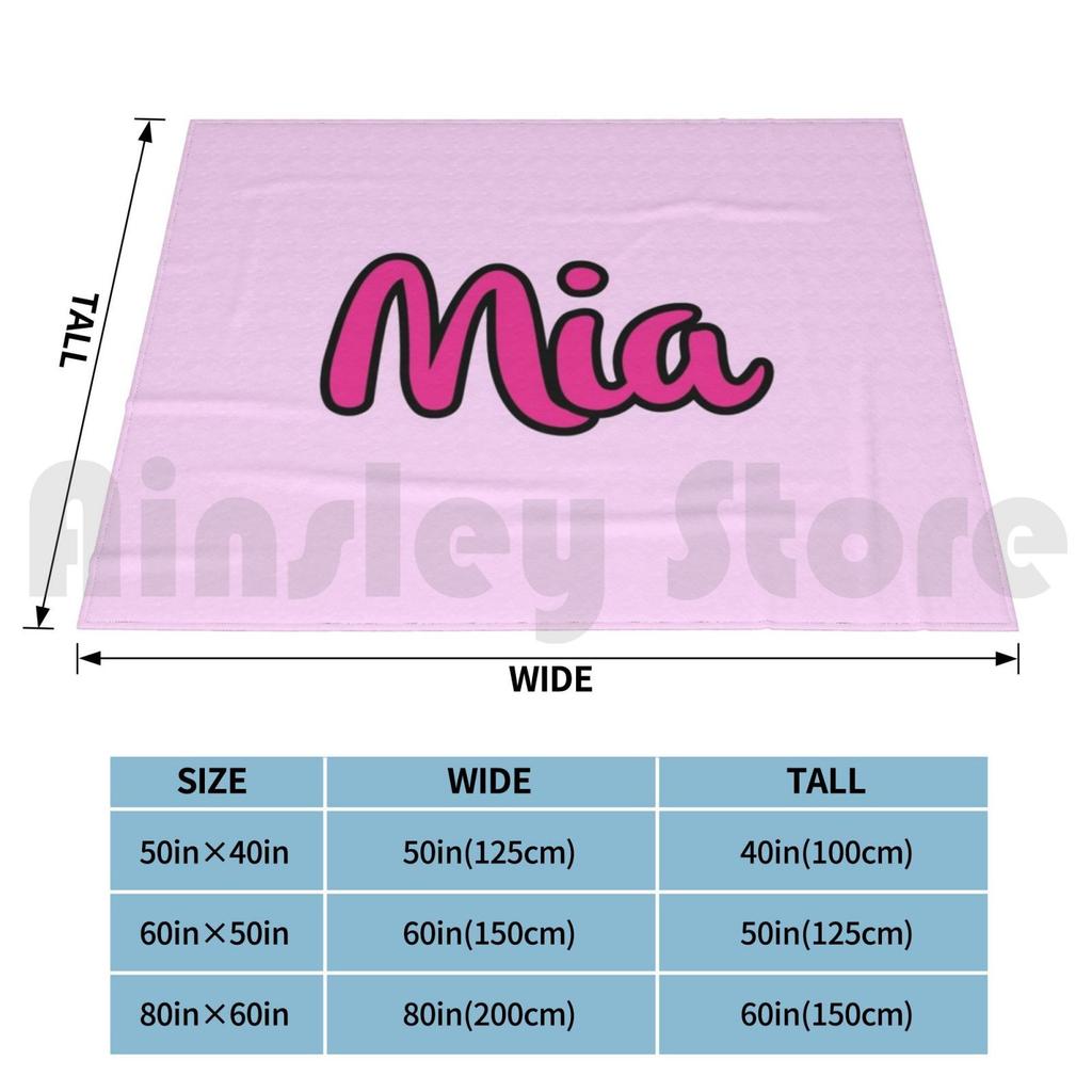 Mia Name Sticker Blanket For Sofa Bed Travel Mia Personal Individual Marking Private Custom Name