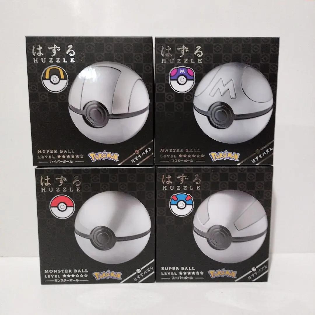 Complete set 4 Huzzle HANAYAMA Pokemon Monster Super Hyper Master Ball Puzzle