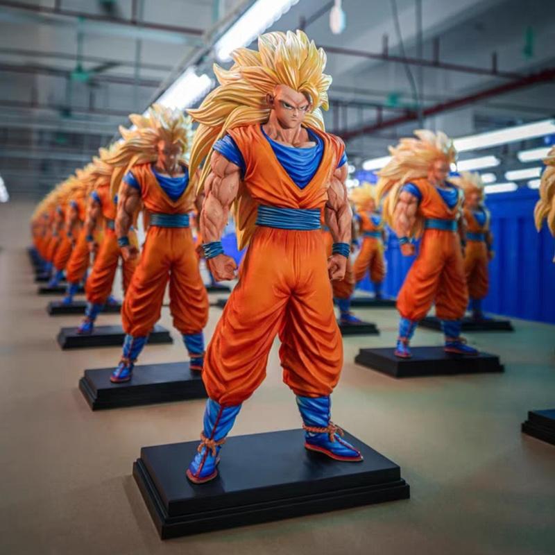 34cm Jt Star Orbit Super Three Goku Anime Figure Model Dragon Ball Super Saiyan Gk Statue Model Play Ornament Male Birthday Gift