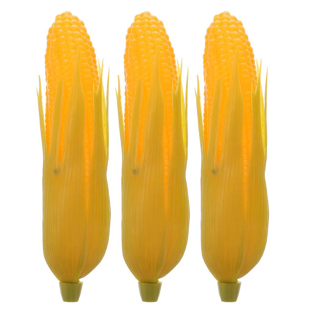 3Pcs Lifelike Plastic Corn Decorations Realistic Artificial Vegetable Props for Home Shop Bakery Party Food Display Photography
