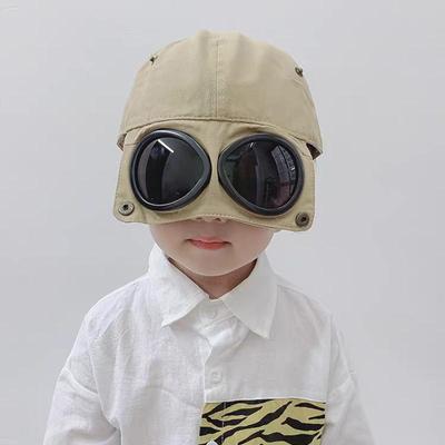 Cappellino da baseball con occhiali da bambino, casual, per bambini, ragazze e ragazzi, cappello da aviatore, primavera estate, tinta unita, semplice, per bambini, occhiali da sole