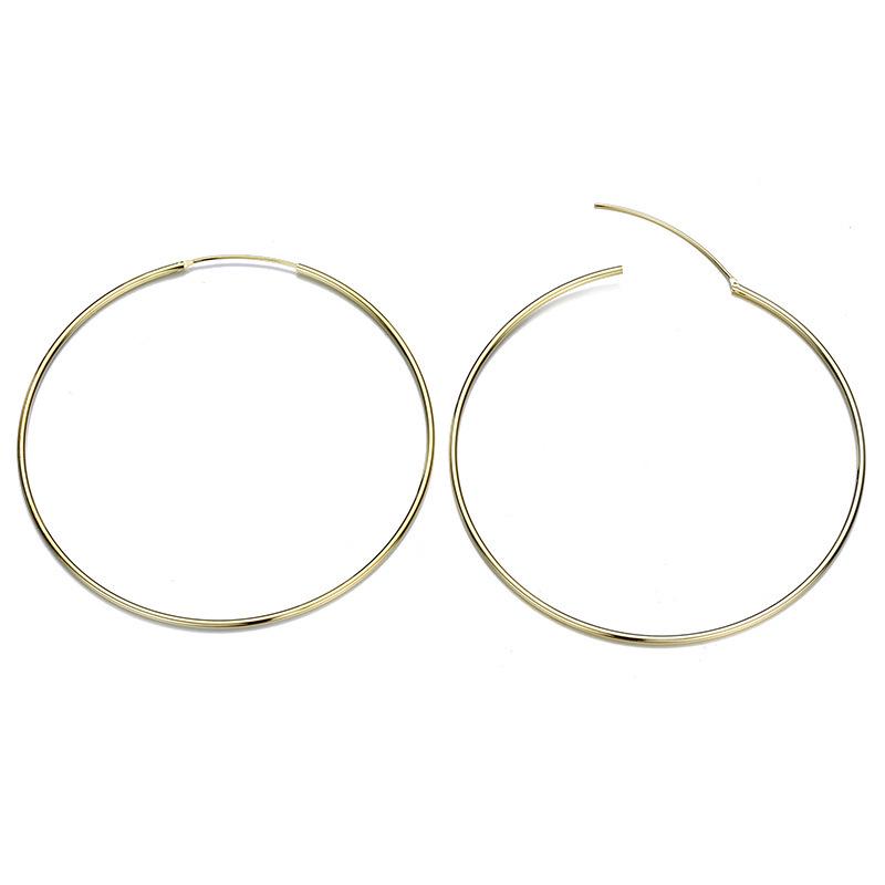 European Style Polished Stainless Steel Hoop Earrings for Women, Thin Small & Large Niche High-End Design Accessories.
