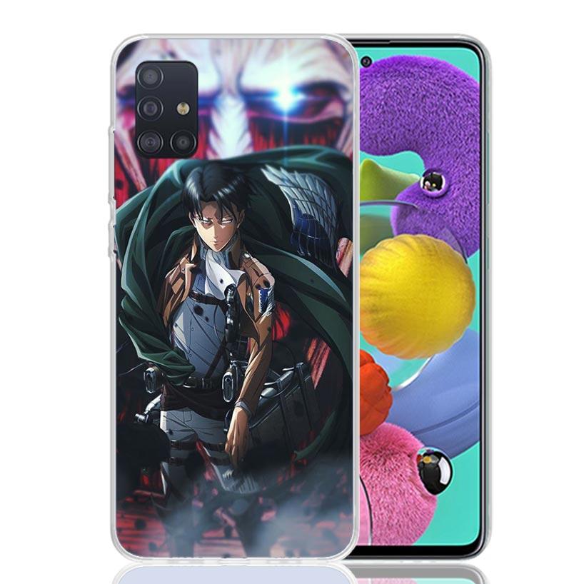 Attack-Titan Levi Phone Case For Samsung Galaxy A52 A32 A22 A12 A02S A50S A30S A51 A31 AA71 Note 20 Ultra 10 S10 Plus Galaxy A52