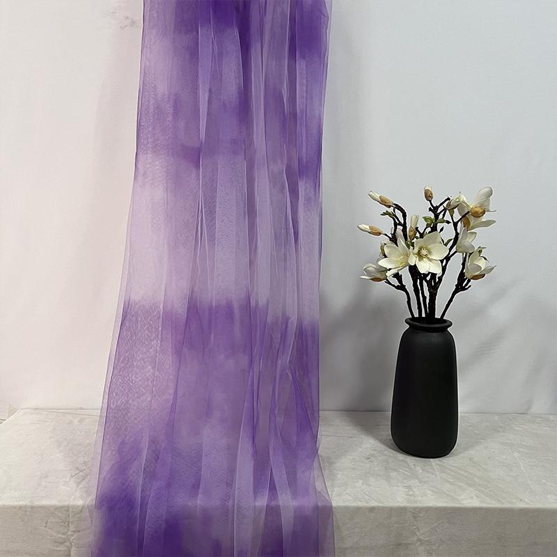 Green Chinese Gauze Cloth Background Decoration Gradient Texture Ink Ancient Style Pavilion Gauze Curtain Mesh Fabric Veil