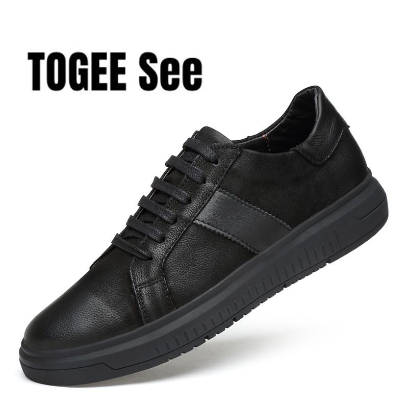 Fashion New Men's Casual Shoes Trendy Luxury Brand Designer Shoes Genuine Leather Comfy Breathable Men Shoes Outdoor Non-Slip Sneackers