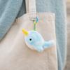 Kawaii Ocean Animal Plush Keychain Soft Fluffy Whale Keyring Seahorse Pendant  Children