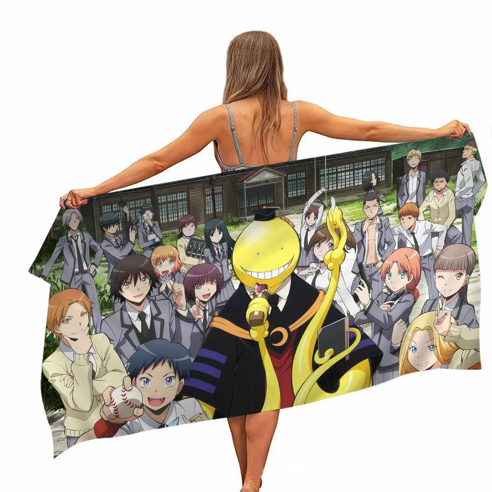 A-Assassination C-Classroom Bath Towel Microfiber Soft Water Absorbing Breathable For Girl Kids Decorative Cartoon Beach Towel