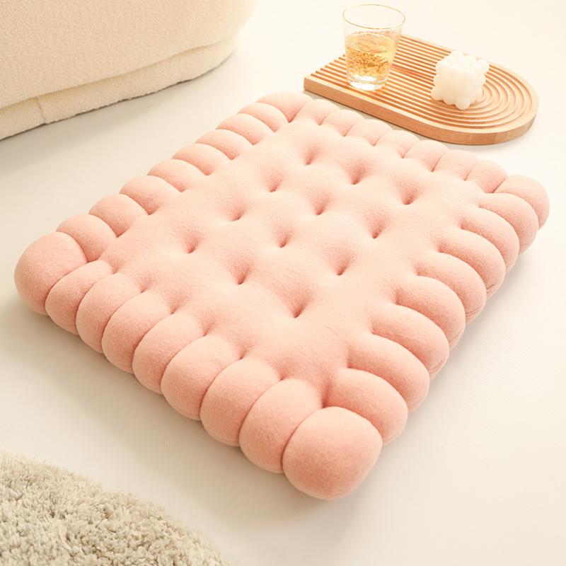 50cm Lifelike Little Biscuits Doll Cushion Stuffed Round Cookie Plush Toys Creative Soft Pillow Chair Car Seat for Kid Gifts
