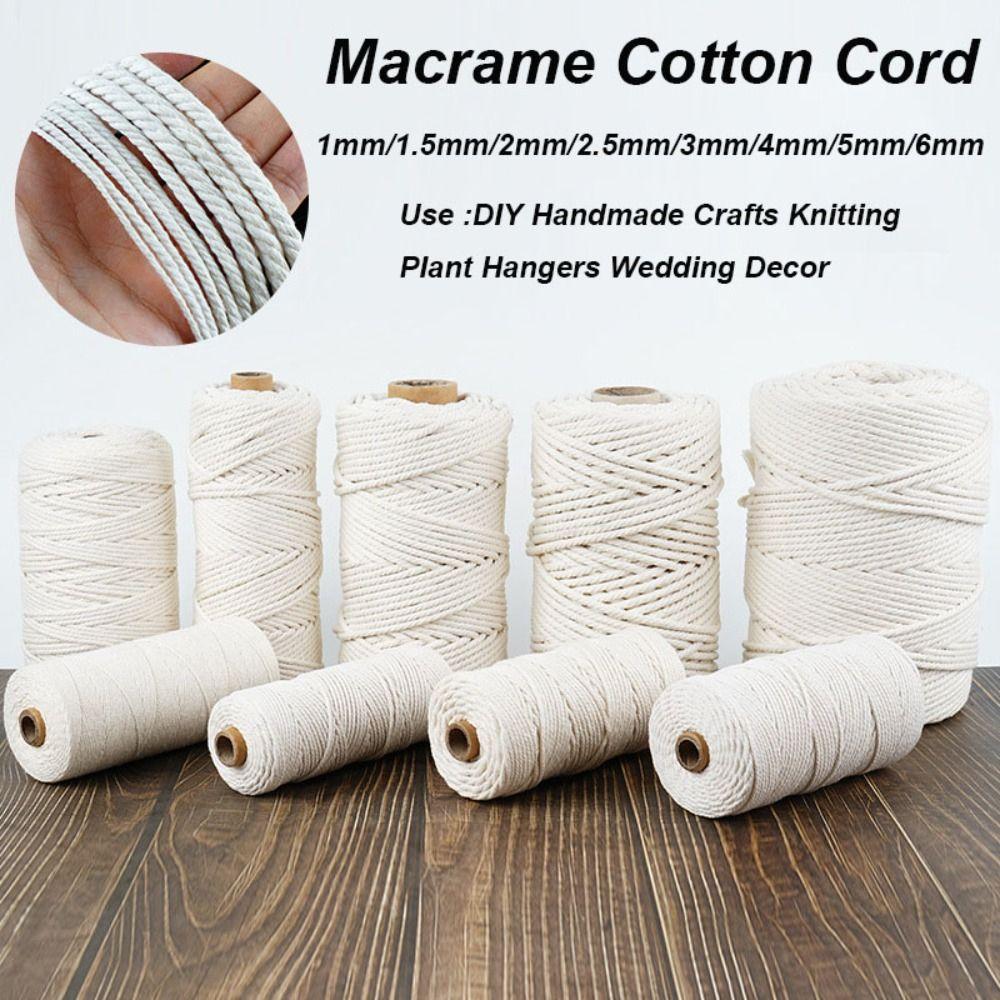 50/100M Macrame Cord Thread Beige Craft Cord New Macrame Rope  Home Decor