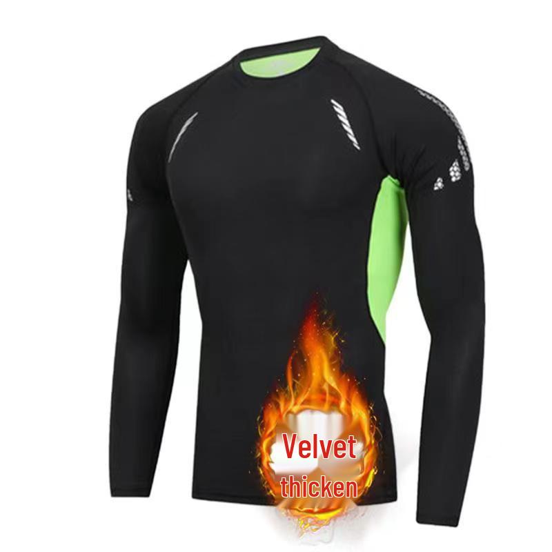 Men's Long-Sleeve Winter Fitness Suit with Quick-Dry Running Tights