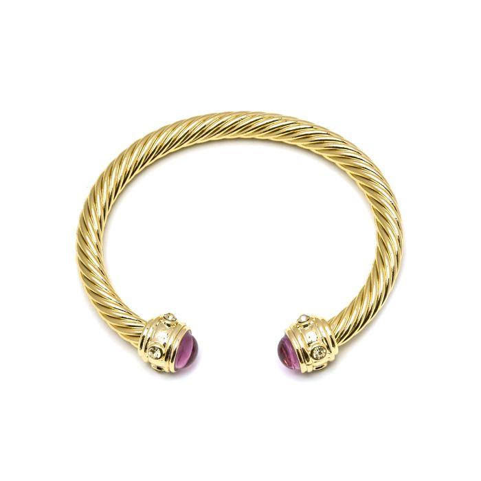 Bracelet - Luxenter - Danio - Alliage métallique - Or jaune 18k - Cristal violet