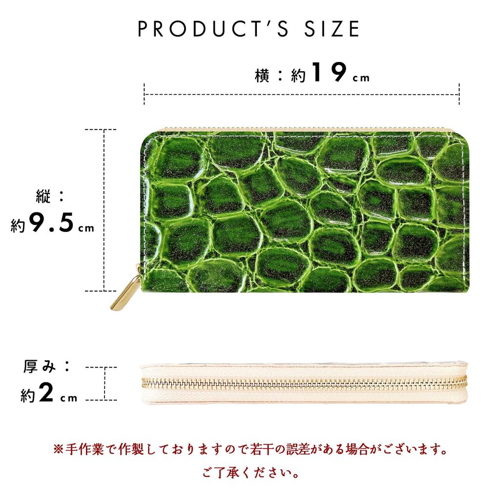 Trendy Yamagishi Enamel Crocodile Embossed Long Wallet, Genuine Leather, Women's, Card Slots, Coin Purse, Bill Compartment, Round Zipper, Gran Cocco,