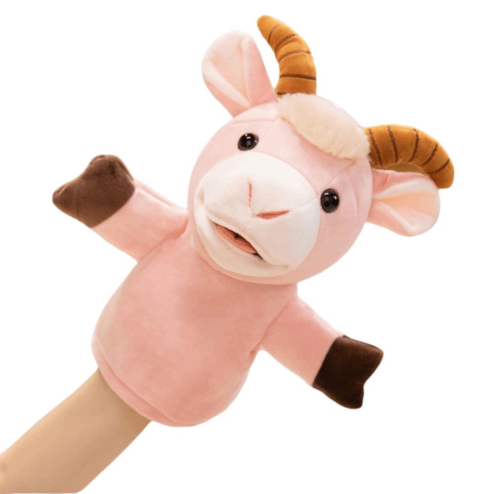 Cartoon Stuffed Hand Doll Cute Stuffed Plush Animal Toy Goat Sheep Plush Puppets Interactive Props