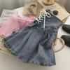 2024 Summer Slim A-Line Denim Pleated Skirt for Students