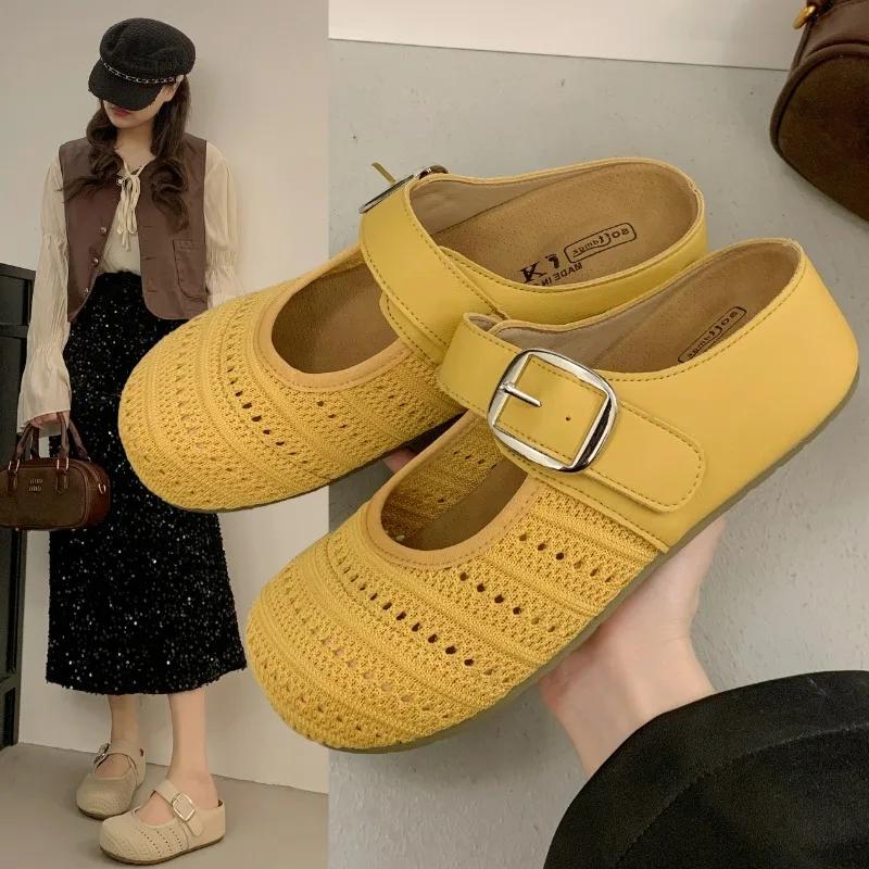 Dámské Plochá Platforma Pantofle Tkané Mules Boty Sandály Sportovní Tenisky 2025 Letní Designérské Ležérní Slingback Žabky Mujer
