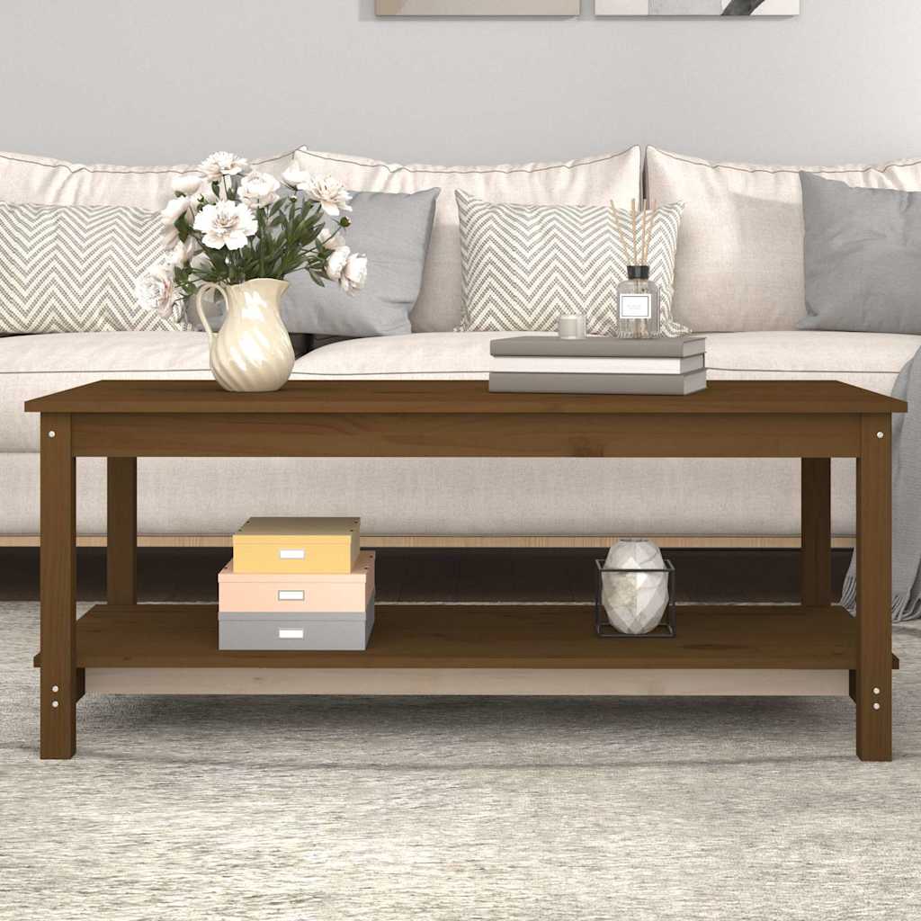 Coffee Table Honey Brown 110 X 55 X 45 Cm Solid Pine Wood