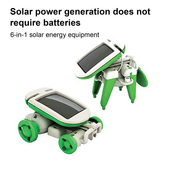 1 Sett 6-i-1 Solcelle Robot Leke DIY Håndlaget DIY Solcelledrevet Robot Hund Dampskip Vindmølle Bil Fly Modell Barn Vitenskapelig Utforskning Prosjekter STEM Leke