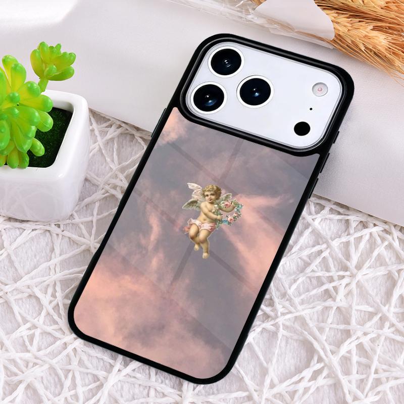 Vintage Painting Paradise Angel Shockproof Phone Case for iPhone 17 Air 16e 15 11 12 14 13 Pro Max Cover Coque