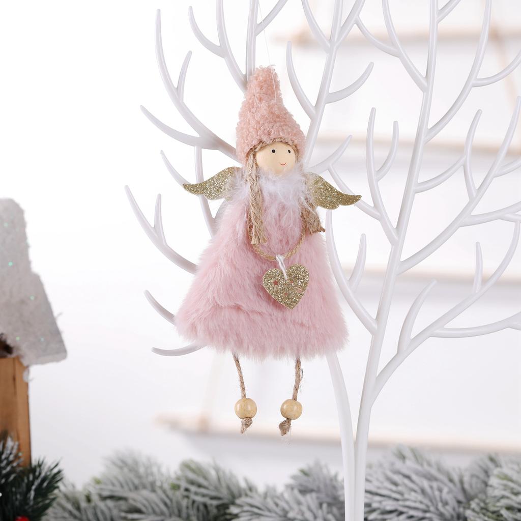 New Christmas plush angel girl pendant children's cute doll Christmas tree decoration pendant small pendant