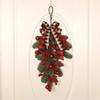 1pc Christmas Plaid Bow and Red Fruit Door Decoration Personalized Creative Home Party Holiday Gift Decoration Supplies Pendants