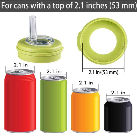 Soda Can Lids with Straw Tight Seal Reusable Can Covers BPA-Free Can Cap